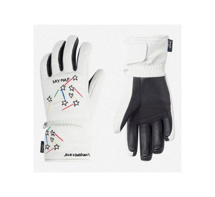 Rossignol W Sublim Lth Impr G white dámské rukavice