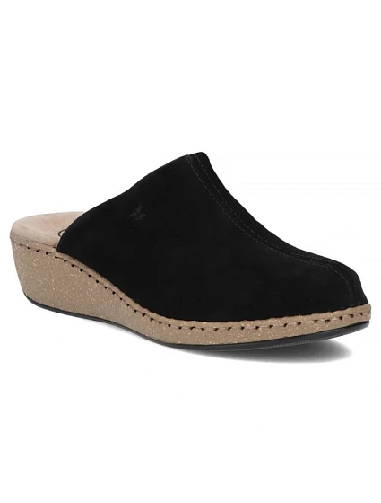 Kožené žabky na platformě černé model 22135959 - FILIPPO