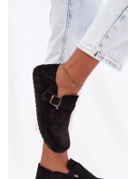 Dámské semišové ekologické polobotky s přezkou Černé model 22038399 - Boto