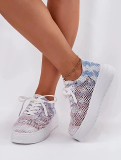Dámské tenisky na platformě se háčkovaným svrškem – multikolor Mirietto