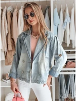 Dámská oversize džínová bunda modrá model 21988199 - Dstreet