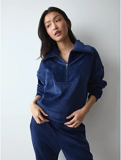Svetr Velour Rib Sweater tm.modrý Admiral - TRIUMPH