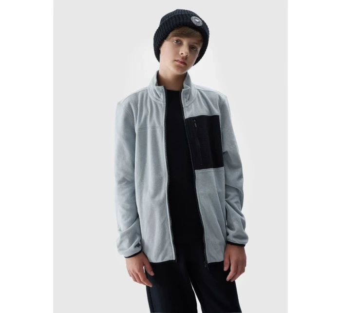 Chlapecký běžný fleece se stojáčkem - šedý 4F Junior Chlapecký běžný fleece se stojáčkem - šedý 4F Junior
