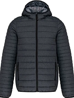 Kariban K 6110 Lehká pánská prošívaná bunda s kapucí 20.6110 marl dark grey