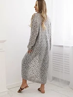 Svetr dlouhý kardigan Super KID Mohair šedý