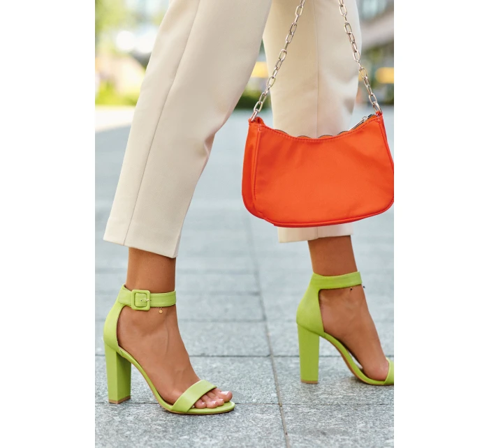 Sandálky Na Podpatku Neonová Zeleň Georgina Sandálky Na Podpatku Neonová Zeleň Georgina