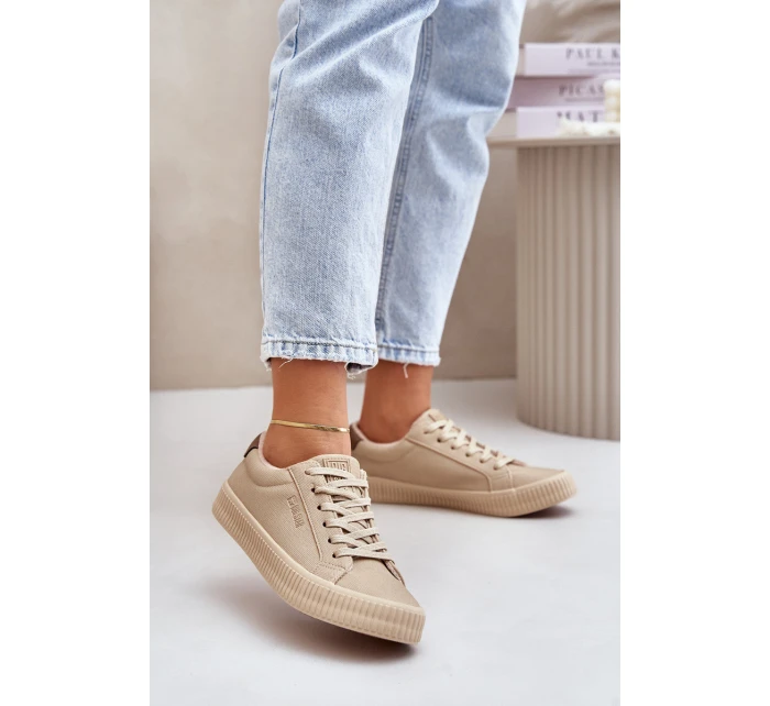 Zateplené Dámské Tenisky Big Star model 21676078 Béžové - Big Star Shoes Zateplené Dámské Tenisky Big Star model 21676078 Béžové - Big Star Shoes