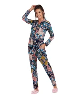 Dámské pyžamo 175/099 tm. modré s motýly - Karol