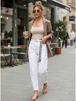 Dámské džíny mom fit s vysokým pasem bílé FashionStreet UY2935