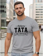 Tshirt męski z nadrukiem dla bawełniany szary model 22217742 - FashionStreet