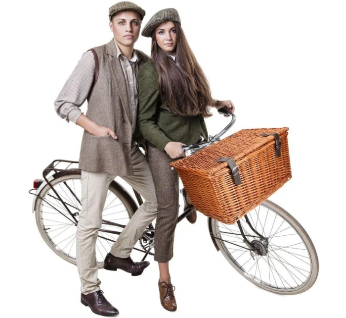 Košík na kolo proutěný přední 45x30x25cm BICYCLE GEAR