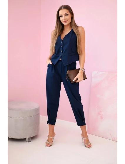 Set vesta + kalhoty námořnická modř