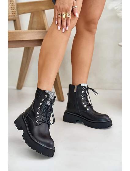 Zateplené Kožené Botky Pro S  Černé model 21673831 - Goe