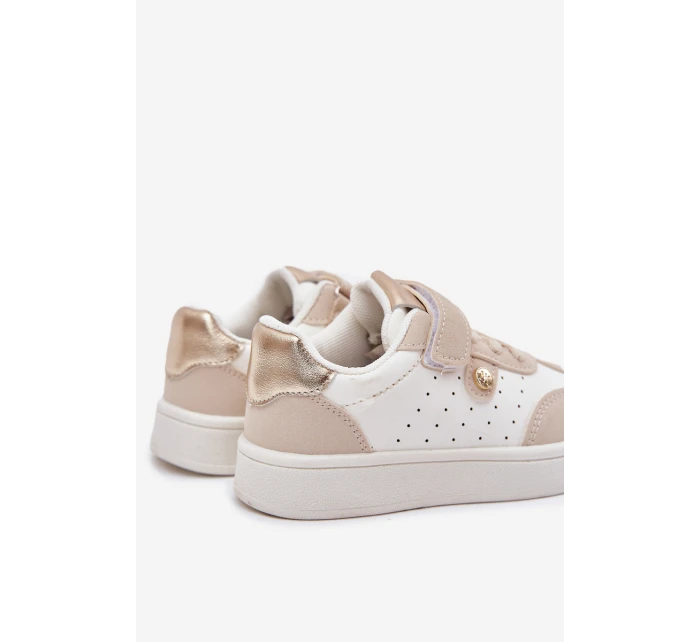 Sportovní Boty Sneakers Dívčí Na Suchý Zip Béžové model 21700537 - Boto Sportovní Boty Sneakers Dívčí Na Suchý Zip Béžové model 21700537 - Boto