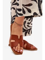 Dámské Ploché Pantofle S Výřezy Camel Salyra Dámské Ploché Pantofle S Výřezy Camel Salyra