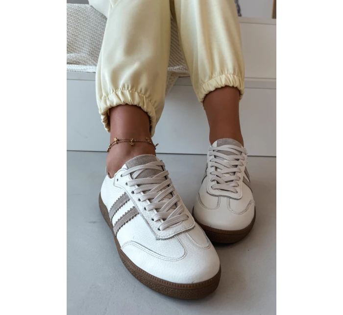 Zazoo N1068 Kožené Nízké Dámské Tenisky Béžové Zazoo N1068 Kožené Nízké Dámské Tenisky Béžové