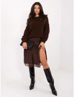 Sweter IT SW model 21730852 ciemny brązowy - FPrice Sweter IT SW model 21730852 ciemny brązowy - FPrice