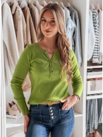 Dámské tričko s dlouhým rukávem FELORIA limetkově zelené FashionStreet RY2775