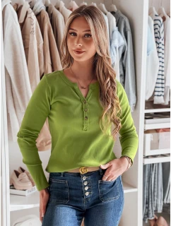 Dámské tričko s dlouhým rukávem FELORIA limetkově zelené FashionStreet RY2775