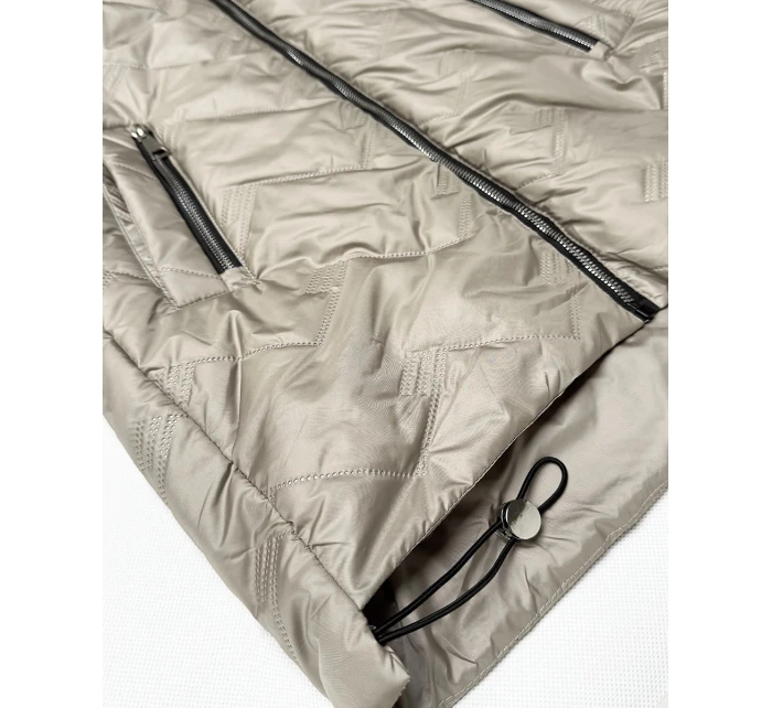 kurtka damska pikowana z kapturem Goodlookin beżowa model 22004004 - S'WEST