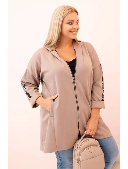 Dámská mikina s ozdobnými rukávy černá masełkowa