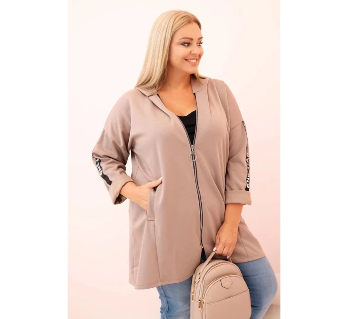 Dámská mikina s ozdobnými rukávy černá masełkowa