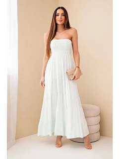 Dámské viskózové šaty s elastickým vrškem mentolová