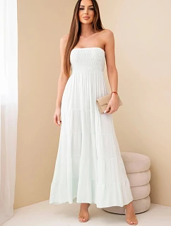 Dámské viskózové šaty s elastickým vrškem mentolová