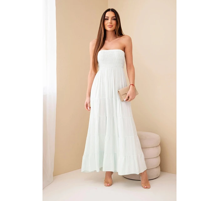 Dámské viskózové šaty s elastickým model 22040134 mentolová - K-Fashion