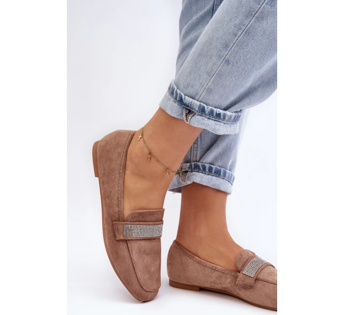 Dámské Mokasíny S Cyrkoniemi Světle Hnědé Ralrika Dámské Mokasíny S Cyrkoniemi Světle Hnědé Ralrika