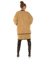 Trendy pletený svetr s kapsami