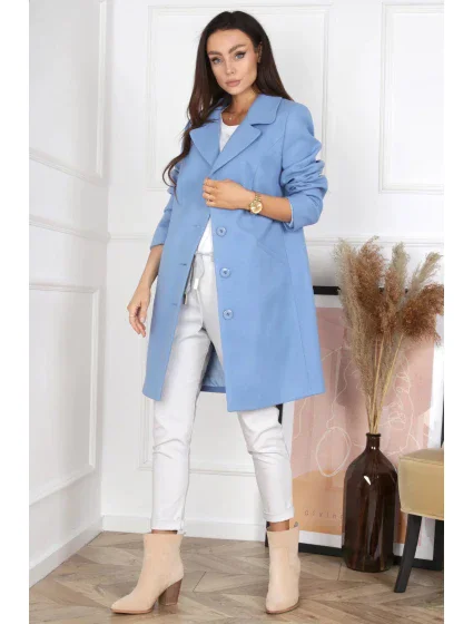 Dámský kabát Světle modrá model 18985353 - Merce Dámský kabát Světle modrá model 18985353 - Merce