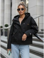 Kurtka przejściowa damska z kapturem i czarna model 22035960 - FashionStreet