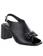 Dámské sandály na jehlovém podpatku s mašlí černé Jezzi RMR25112-3 Dámské sandály na jehlovém podpatku s mašlí černé Jezzi RMR25112-3