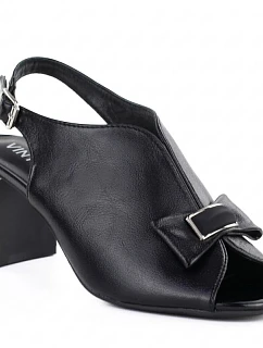 Dámské sandály na jehlovém podpatku s mašlí černé Jezzi model 22081702 - Hikvision