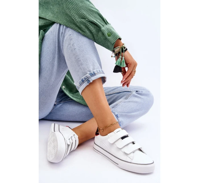 Žené tenisky na suchý zip Big Star LL274A207 Bíle Žené tenisky na suchý zip Big Star LL274A207 Bíle