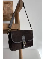 Dámská kožená semišová kabelka Norla – čokoládová