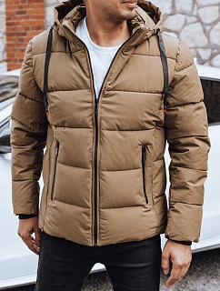 Pánská prošívaná zimní bunda s kapucí camel model 21991498 - FashionStreet