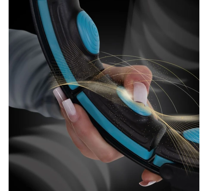 HHM17 HULA HOP ČERNÁ/TYRKYSOVÁ S MAGNETY A ZÁVAŽÍM + POČÍTADLO HMS HHM17 HULA HOP ČERNÁ/TYRKYSOVÁ S MAGNETY A ZÁVAŽÍM + POČÍTADLO HMS