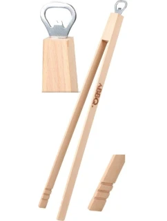 DŘEVĚNÉ GRILOVACÍ KLEŠTĚ 48 CM S OTVÍRÁKEM