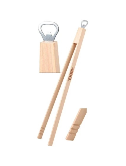 DŘEVĚNÉ GRILOVACÍ KLEŠTĚ 48 CM S OTVÍRÁKEM