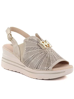 Dámské kožené sandály na platformě gold M.Daszynski model 22072440