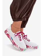 Kožené dámské polobotky s platformou Fuchsiová model 22091777 - EVENTO