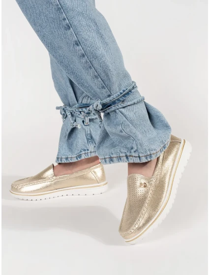 Klasické mokasíny zlaté dámské platforma Klasické mokasíny zlaté dámské platforma