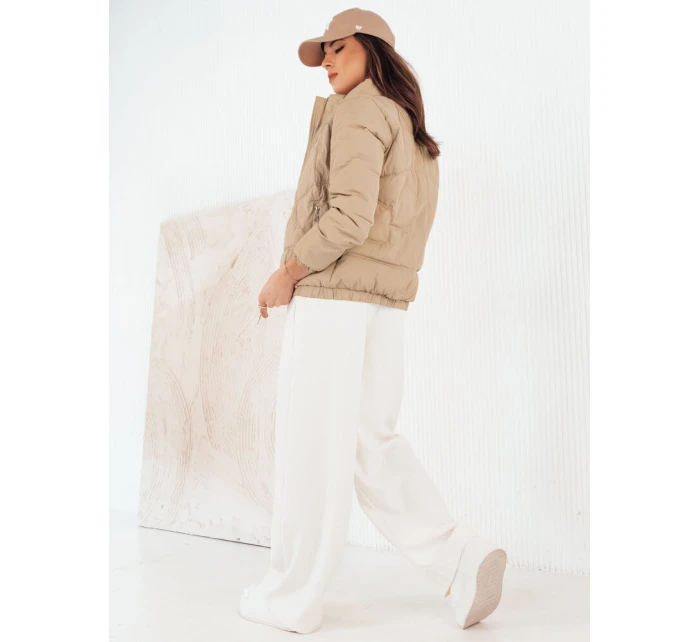 Dámská prošívaná přechodná bunda SALECA béžová FashionStreet TY4251 Dámská prošívaná přechodná bunda SALECA béžová FashionStreet TY4251
