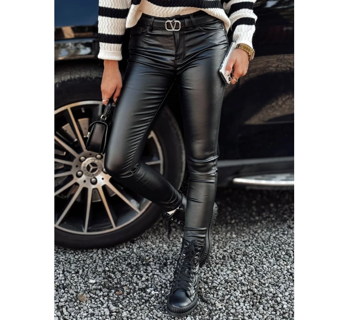 Dámské černé voskované kalhoty GLOSSTEP FashionStreet UY2194 Dámské černé voskované kalhoty GLOSSTEP FashionStreet UY2194