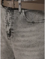 Dámské džíny balonového střihu s páskem šedé FashionStreet UY2888