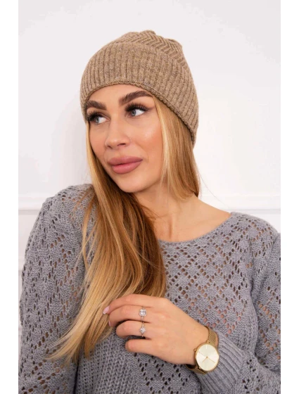Tenká čepice Oliwia K252 tmavě béžová Tenká čepice Oliwia K252 tmavě béžová