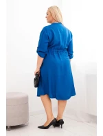 Dámská viskózová sukýnka Plus Size s knoflíky a zavazováním v pase model 21723102 - K-Fashion