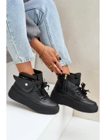 Vysoké sneakersy s kapsou na platformě černé Saramis Vysoké sneakersy s kapsou na platformě černé Saramis